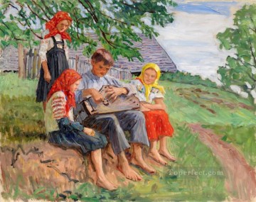 若い音楽家 2 ニコライ・ボグダノフ ベルスキーの子供たち 印象派 Oil Paintings